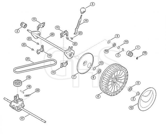 Genuine Stihl RMA2.0 RT / D - Front axle, gear box