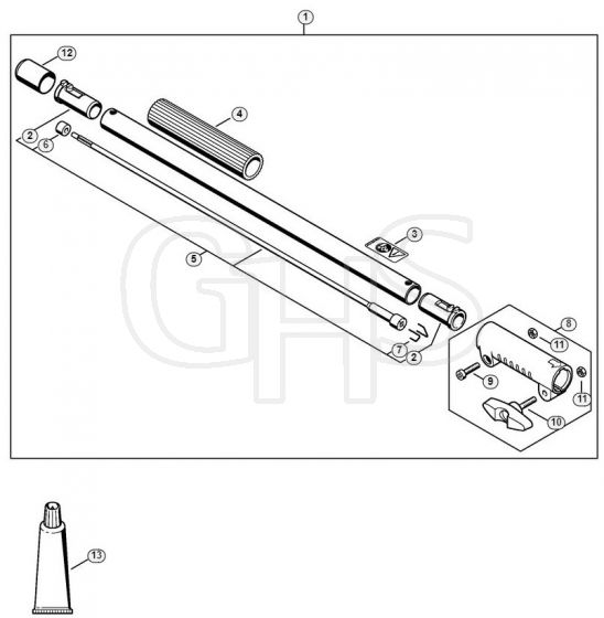 Genuine Stihl KM56 RC-E / O - Drive tube extension 0.5 m HL-KM 0°, HL-KM 135°, HT-KM, SP-KM KM 56 RC