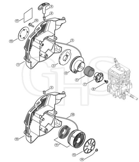 Genuine Stihl HT56 C-E / B - Rewind starter