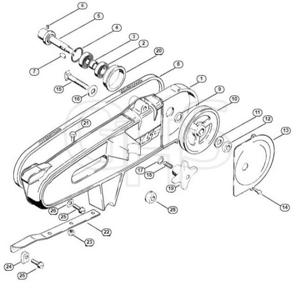 Genuine Stihl TS08 S / F - Cast arm, V-belt