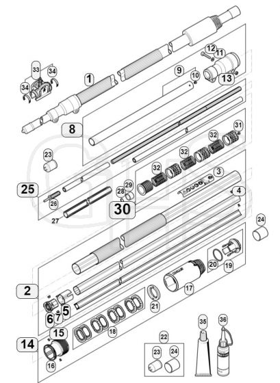 Genuine Stihl HT70 K / W - Drive tube assembly HT 75