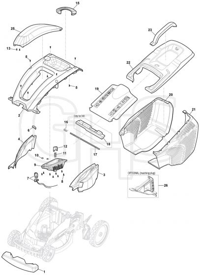 PRINCESS 38 Li Kit - 2021-2022 - 294386263/M21 - Mountfield Rotary Mower Deck Diagram