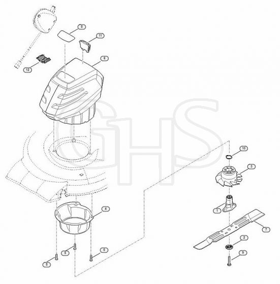 Genuine Stihl RMA253 / D - Engine, blade