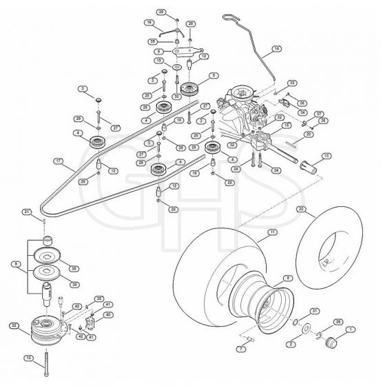 Genuine Stihl RT5097.0 Z / I - Gearbox, rear wheel, blade clutch