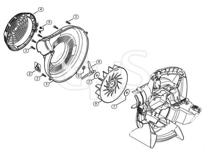 Genuine Stihl SH86 D / P - Fan housing outer, Fan wheel