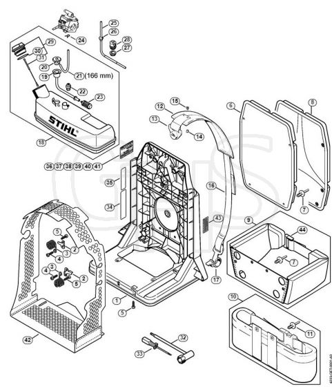 Genuine Stihl BR340 L / G - Backplate