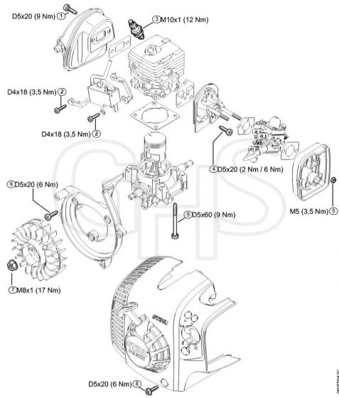 Genuine Stihl SR200 / Q - Tightening torques