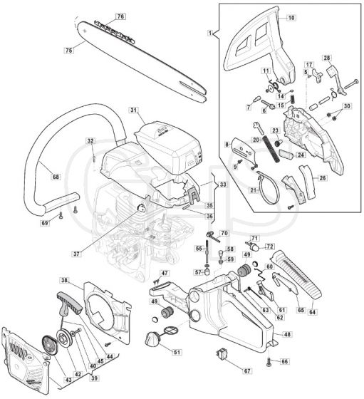 MC 846 - 2012-2015 - 204518003/M12 - Mountfield Chainsaw Housing Diagram