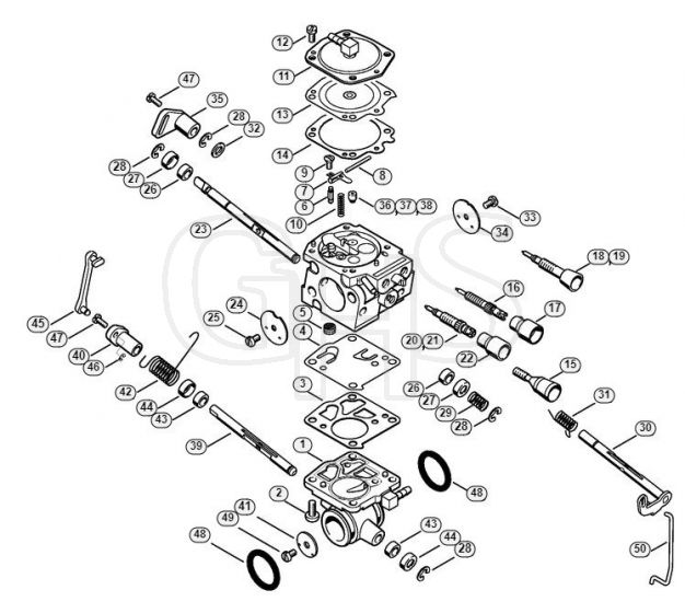 Genuine Stihl TS800 / G - Carburetor WJ-114, WJ-130