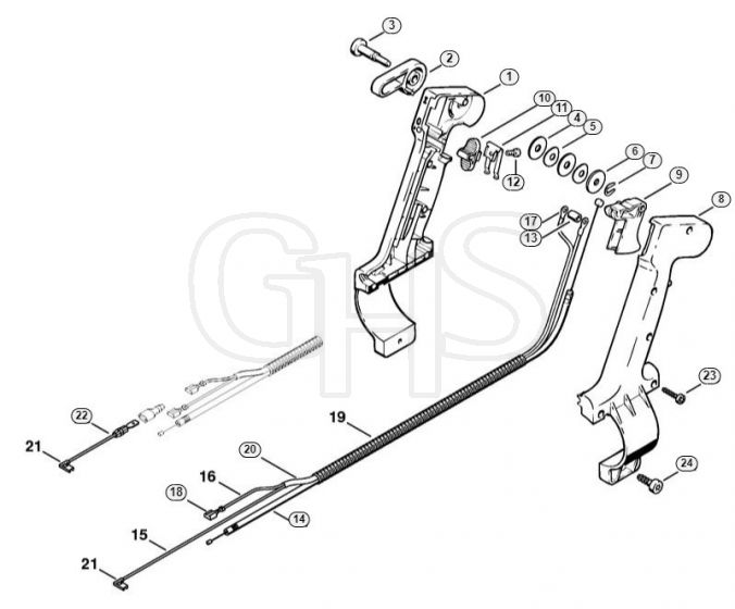 Genuine Stihl BR340 L / K - Control handle (46.2001)