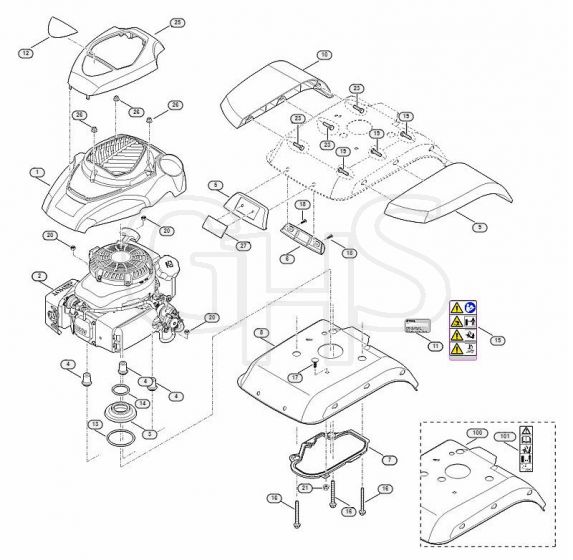 Genuine Stihl MH585.0 / C - Motor/engine cover