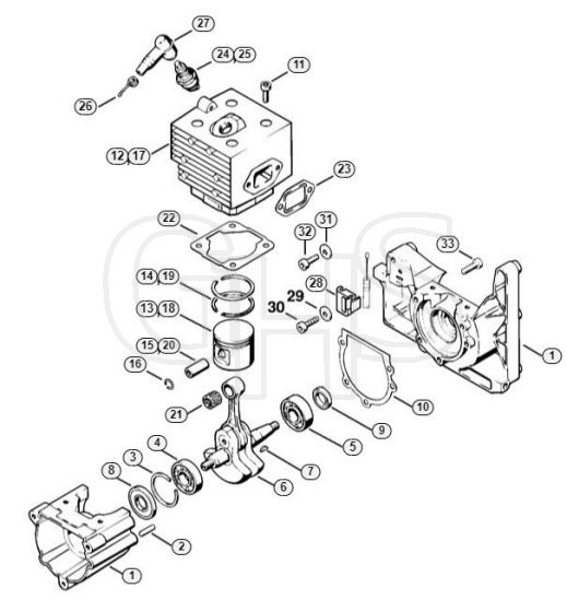 Genuine Stihl BR420 C / A - Crankcase, Cylinder