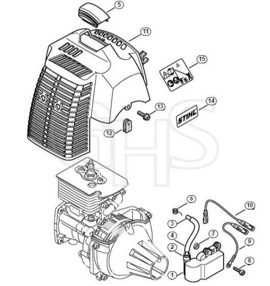 Genuine Stihl HT73 / D - Ignition system, Shroud