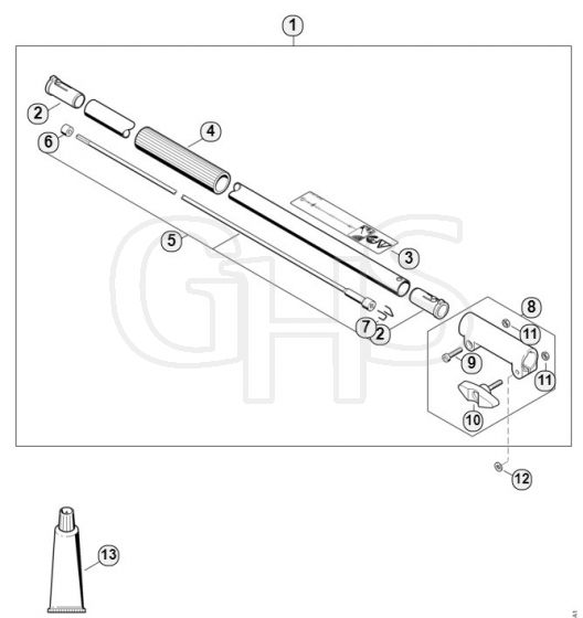 Genuine Stihl KM90 R / O - Drive tube extension 1 m HT-KM