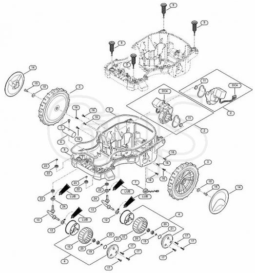 Genuine Stihl RMI422.2 / C - Lower housing, chassis