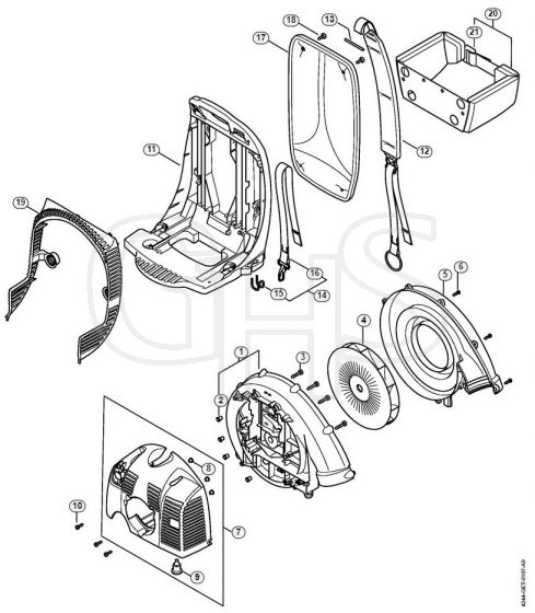 Genuine Stihl BR450 / K - Fan Housing, Shroud, Backplate BR 450