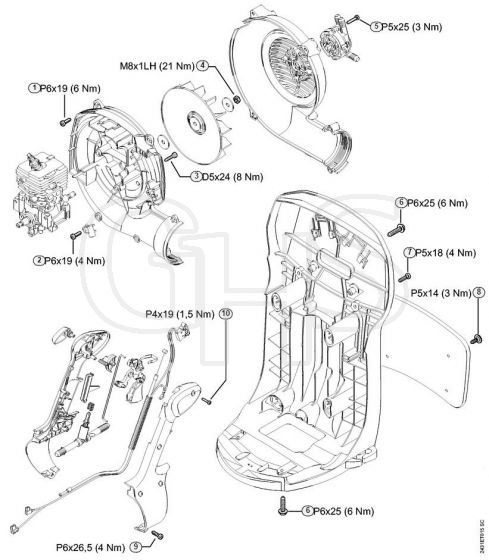 Genuine Stihl SR200 / R - Tightening torques