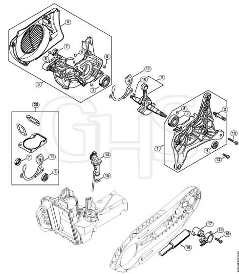 Genuine Stihl TS480i / A - Crankcase