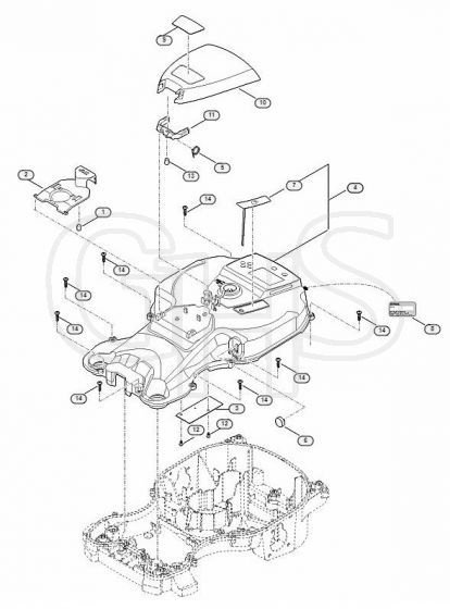 Genuine Stihl RMI422.1 P / B - Housing upper part