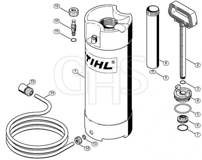 Genuine Stihl TS410 / P - Pressurized water tank (28.2010)