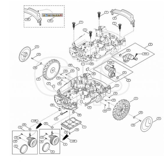 Genuine Stihl RMI632.0 PC / C - Lower housing, chassis