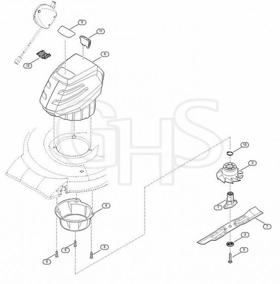 Genuine Stihl RMA248 / D - Engine, blade