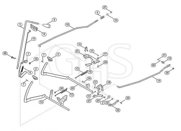 Genuine Stihl RT5097.0 / J - Brake, Parking brake, Control lever