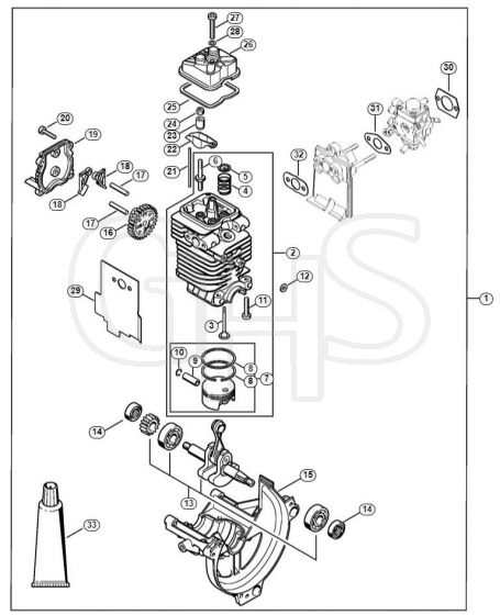 Genuine Stihl HT131 / W - Engine Ø 43 mm