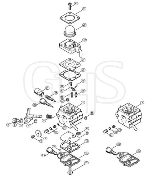 Genuine Stihl HT70 / J - Carburetor C1Q-S157, C1Q-S69 (41.2017) (45.2009)