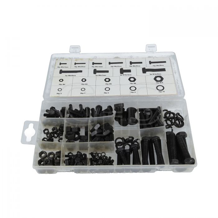 Metric Nut And Bolt Assortment With Washers 240 Piece Garden Hire Spares 