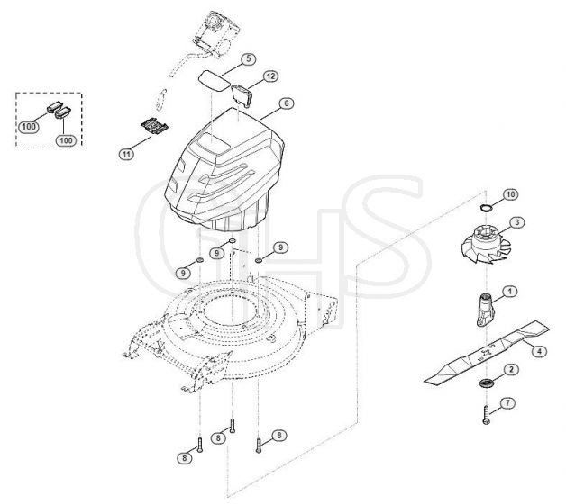 Genuine Stihl RMA2.0 RT / E - Engine, blade