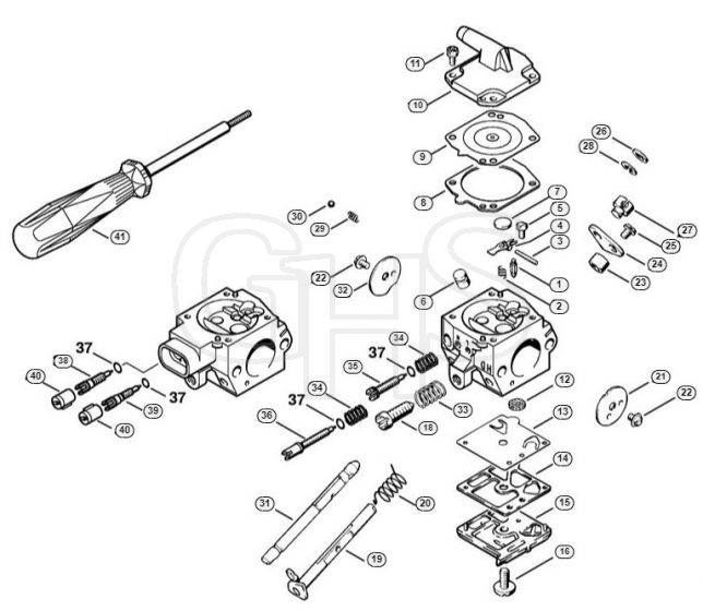 Genuine Stihl BR420 C / D - Carburetor HD-28, HD-29, HD-45