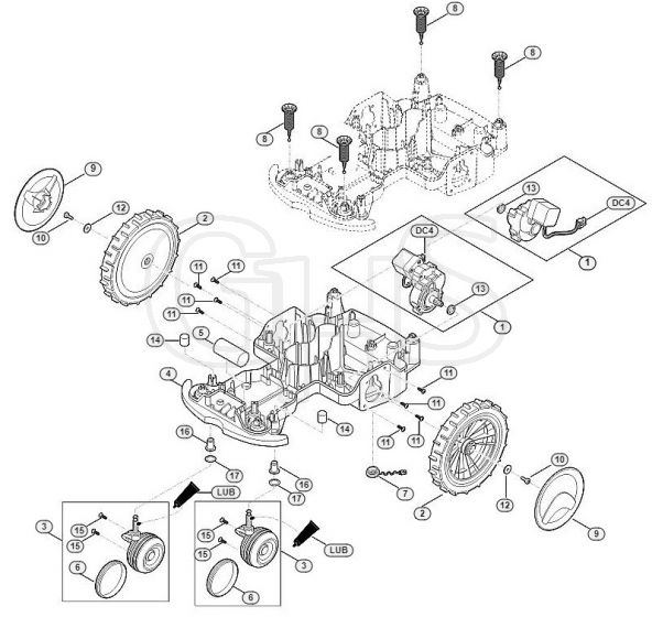 Genuine Stihl RMI422.0 PC / C - Lower housing, chassis