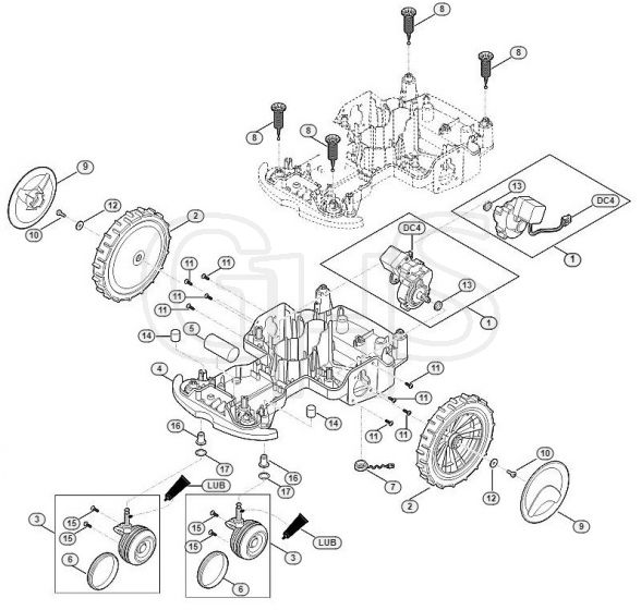 Genuine Stihl RMI422.0 P / C - Lower housing, chassis