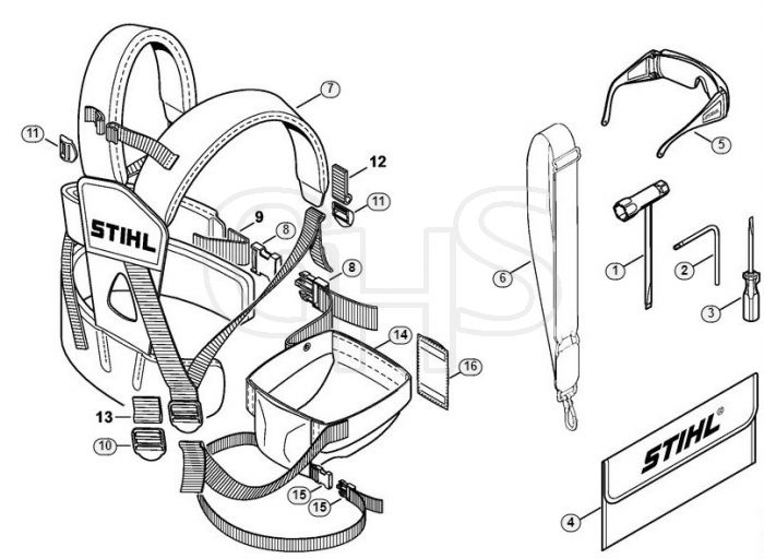 Genuine Stihl HT70 / AJ - Tools, Full harness