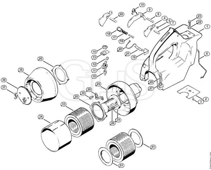 Genuine Stihl TS08 S / E - Shroud, Filter housing