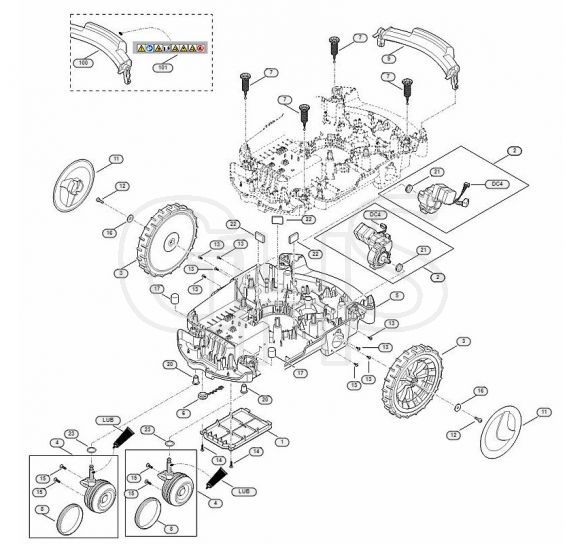 Genuine Stihl RMI632.0 P / C - Lower housing, chassis