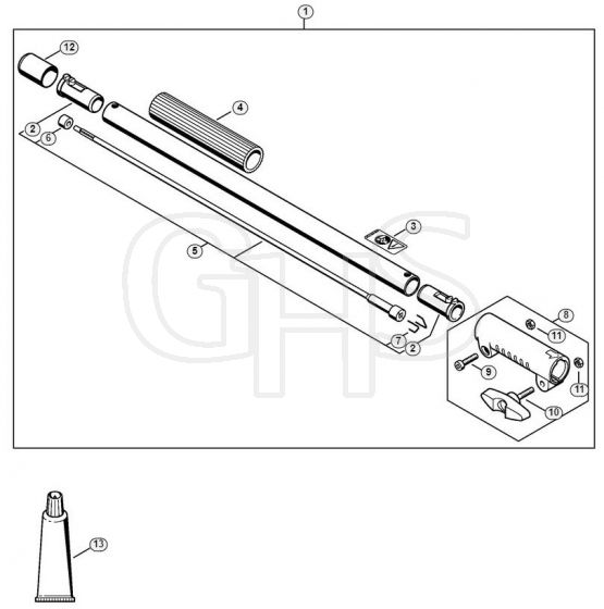 Genuine Stihl KM111 R / J - Drive tube extension 0.5 m HL-KM 0°, HL-KM 135°, HT-KM, SP-KM