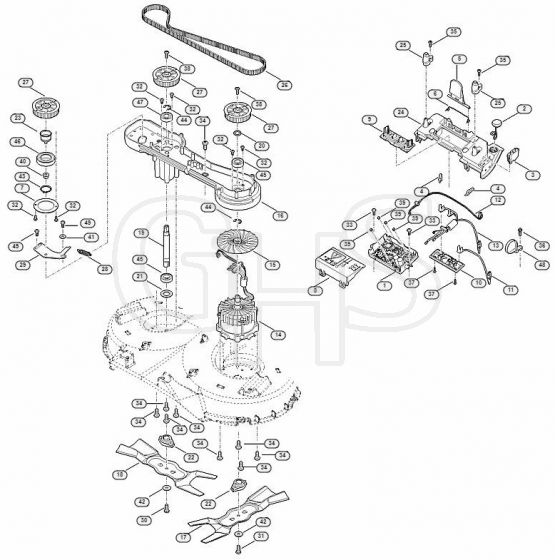 Genuine Stihl RMA765 V / F - Electronics, blade, motor