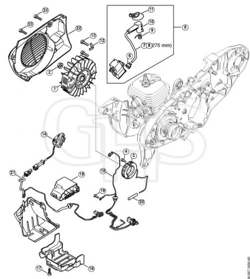 Genuine Stihl TS440 / G - Ignition system, Electronic water control