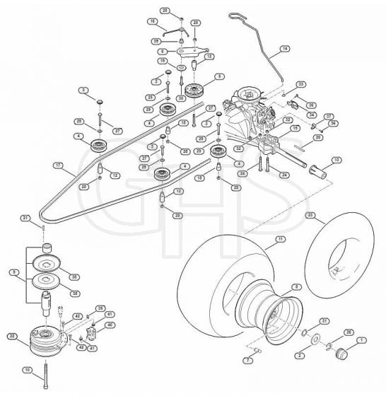 Genuine Stihl RT5097.1 / I - Gearbox, rear wheel, blade clutch