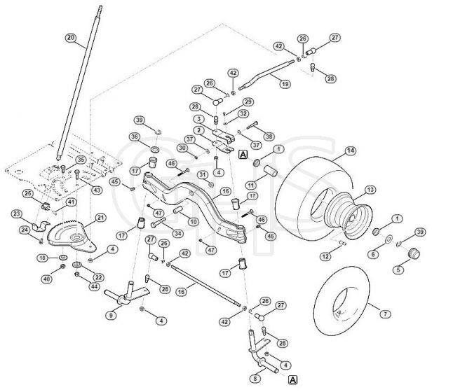 Genuine Stihl RT5097.0 / E - Steering, front wheel