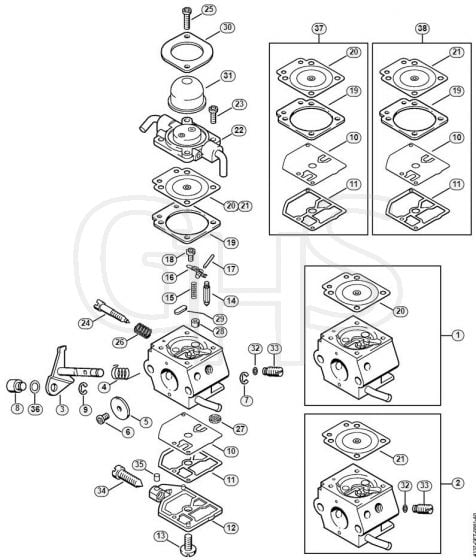 Genuine Stihl HT70 / O - Carburetor C1Q-S28, C1Q-S41  1 42 812 153 (21.1999)