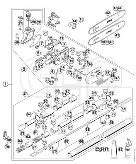 Genuine Stihl HT75 / S - Gear head, Drive tube assembly HT 75