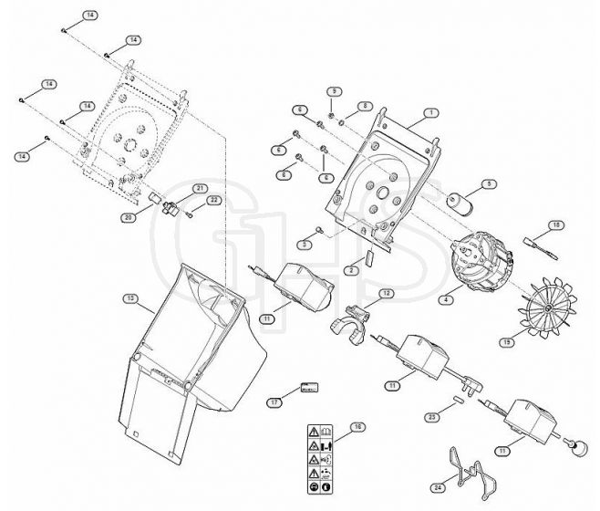 Genuine Stihl GHE105.0 / B - Housing, Electric Motor