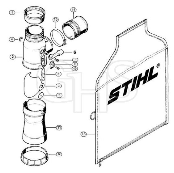 Genuine Stihl BR400 / K - Vacuum attachment