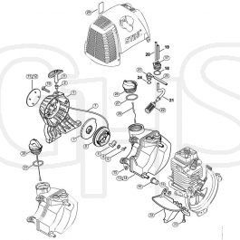 Genuine Stihl Km130 R   C - Rewind Starter, Fuel Tank 