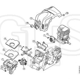 Genuine Stihl MS170 2-MIX / L - Air filter, Shroud 2-MIX | GHS