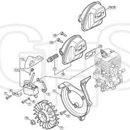 Genuine Stihl SR200 / B - Ignition system, Muffler | GHS