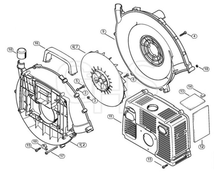 Genuine Stihl BR340 L / F - Fan housing